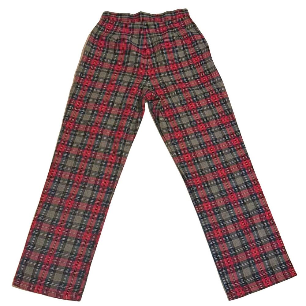 Plaid High Rise Straight Leg Pants XS Recycled Cotton Dark Academia Grunge Y2K